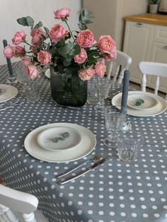 Скатерть хлопковая pease grey 220*138 No Brand
