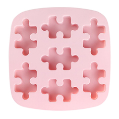 Силиконовая форма для льда и конфет Пазл, розовый, 2х18х17,5 см, Kitchen Angel KA-SFRM3-02