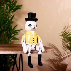 Сувенир Кролик фокусник висячие лапки, дерево 38 см No Brand