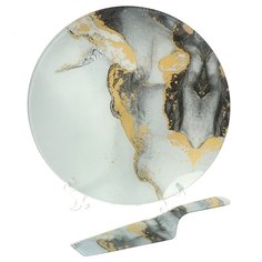 Блюдо 30 см круглое с лопаткой Daniks Флюид No Brand