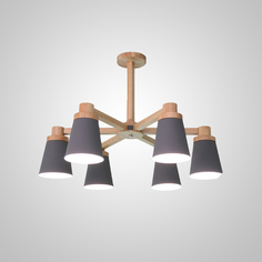 Люстра ImperiumLoft из массива дерева PROP 6 Grey