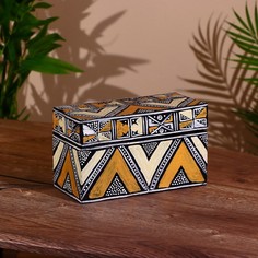 Шкатулка 20х9,5х12 см, албезия No Brand