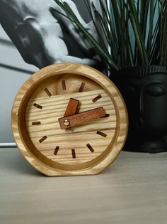 Настольные интерьерные деревянные часы Sticks Time PlatoS