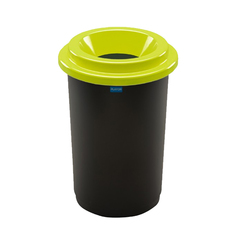 Контейнер для мусора 50 л Plafor Eco bin чёрный бак с зелёной воронкообразной крышкой