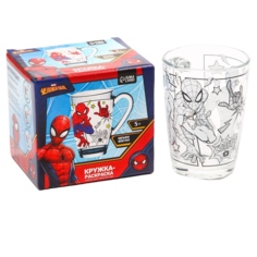 Роспись стеклянной кружки "Spider-Man" Человек-Паук, 300 мл Marvel