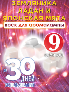Ароматические кубики Аурасо Земляника, ладан и японская мята воск для аромалампы 9 штук