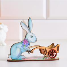 Подставка для яйца "Кролик с тележкой", фанера No Brand