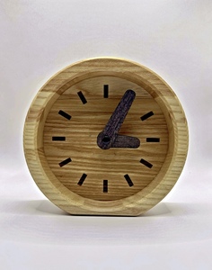Настольные интерьерные деревянные часы Sticks Time PlatoS Овал Черный
