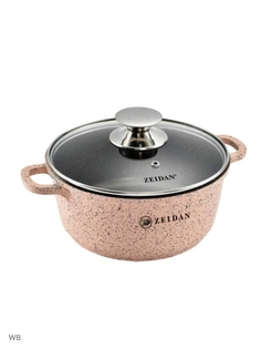 Кастрюля Zeidan Z-501045 Cappuccino Granite-Pfluon обьем-5л диам 24см металлическая ручка