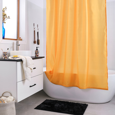 Занавеска (штора) Expressia для ванной комнаты тканевая 180х200 см., цвет желтый Moroshka
