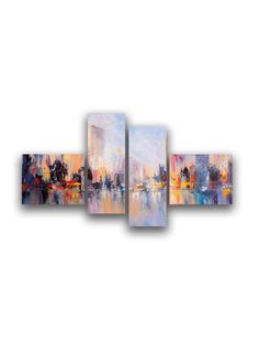 Картины Красотища Модульная картина город абстракция 175х100