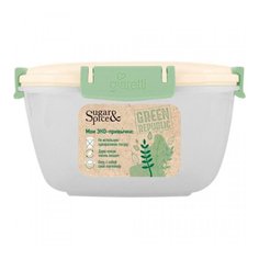 Контейнер пищевой 0.7 л 16.5х16.5х7 см слоновая кость герметичный Green Republic Лен