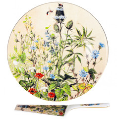 Тарелка для торта 27 см с лопаткой 24,5 см Thun Полевые цветы 232488
