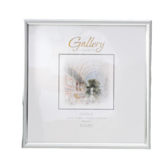 Фоторамка пластик Gallery 30х30 см, 636421-33, серебро (пластиковый экран) No Brand