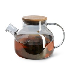 Заварочный чайник Fissman 1000 мл с крышкой и фильтром жаропрочное стекло 9537_