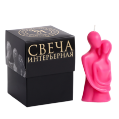 Свеча фигурная в подарочной коробке Влюбленные, 12 см, розовый 9284321 Богатство Аромата