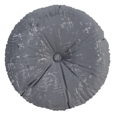 Декоративная подушка круглая бархат с пуговицей ZenginTex, 40х40 см., графит