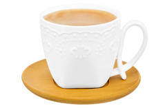 Чашка для капучино и кофе латте 200 мл 11х7,5х7 см Elan Gallery Белый узор