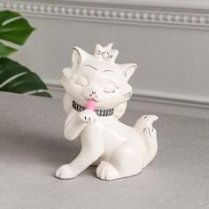 Копилка "Кошка Лапка", глянцевая, цвет белый, 20 см Керамика ручной работы