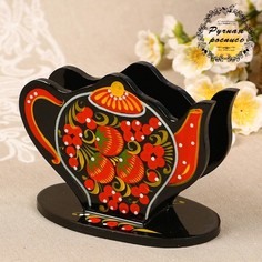 Салфетница «Чайник», хохлома No Brand
