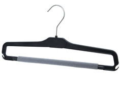 Вешалка для брюк и юбок с поролоном Valexa БВ-14 340мм х 8мм чёрная 10 шт
