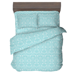 Комплект постельного белья VENTURA LIFE Ранфорс 1,5 спальный, 50х70, Голубой пейсли