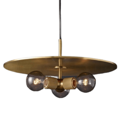 Люстра Rh Utilitaire Disk Triple Pendant Brass Imperium Loft