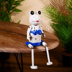 Сувенир Лягушка висячие лапки, дерево 25 см No Brand