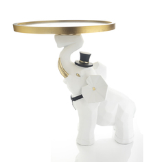 Декоративная подставка Solmax фигурка Слон органайзер столик для хранения 36 см белый