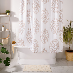 Занавеска (штора) Mono для ванной комнаты тканевая 180х180 см., цвет бежевый Verran