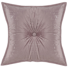Декоративная подушка бархат с пуговицей ZenginTex, 45х45 см., пыльная роза