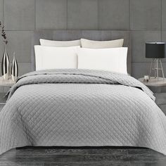 Покрывало 2-сп, 180х200 см, 100%пэ, стеган, Silvano, Жатка Элегант, св-сер