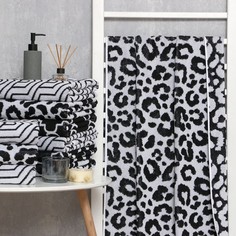 Полотенце махровое Этель Leopard черный, 50х90 см, 100% хлопок, 420 гр/м2 No Brand