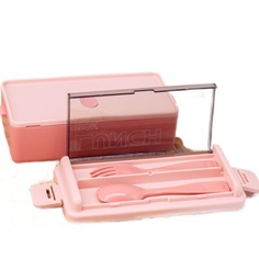 Ланчбокс Life every day pink ложка вилка No Brand