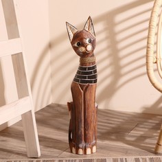 Сувенир дерево "Хитрая кошечка" 9х15х80 см No Brand