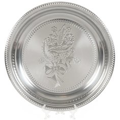 Поднос нержавеющая сталь, 40 см, круглый, Y4-4952 No Brand