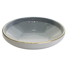 Глубокая тарелка Акварель, полупорционная, серый, 18х4х18 см, MM-PLT-26 Marma