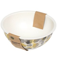 Салатник бамбук круглый 19.2х8 см Листья Y4-3295 No Brand