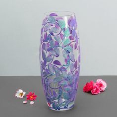 Ваза "Лепестки"25 см фиолетовая No Brand