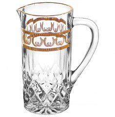 Кувшин для сока 1,2 л, Bohemia Design, Опера, Золотой узор, 307685