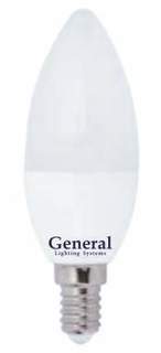 Лампа светодиодная GENERAL, E14, 12W, 4500K, "Свеча", арт. 718656 - (10 шт.) No Brand