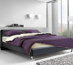 Комплект постельного белья Спелый баклажан евро хлопок фиолетовый Текс Дизайн