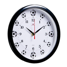 Часы настенные круглые "Футболисту", обод чёрный, d=22 см Рубин