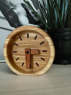 Настольные интерьерные деревянные часы Sticks Time PlatoS