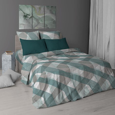 Простыня Ивановотекстиль 160х200 на резинке бязь Родриго зеленый (борт 25 см)