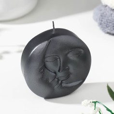 Свеча фигурная лакированная "Солнце и луна", 6х1,5 см, бронза No Brand