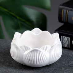 Подсвечник "Цветок Лотос" перламутр, 8х8х4см Хорошие сувениры