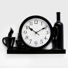 Часы настенные, серия: Кухня "Вино или кофе?", плавный ход, 26.5 х 40.5 см, циферблат 20 с China