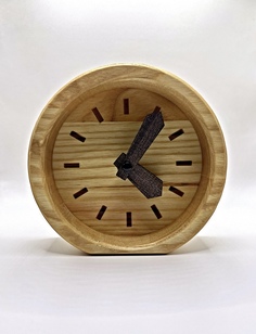 Настольные интерьерные деревянные часы Sticks Time PlatoS Домик Черный
