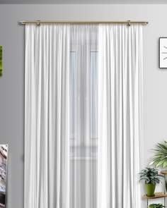 Тюль Артнить блэкаут Белая пастела с черной нитью ширина 200 высота 270 см